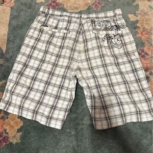 Split Men's Checkered Shorts - Black and White size 34